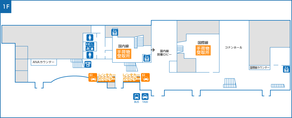 鳥取空港のフロア案内図